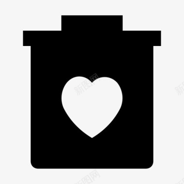 垃圾桶上的心爱和浪漫的材料标图标图标