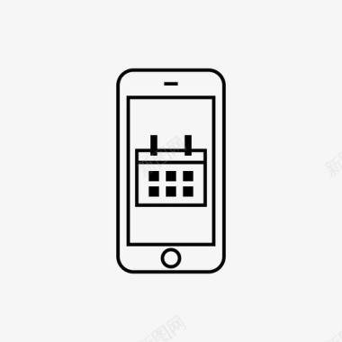 检查标记复选框智能手机日历移动标记图标图标
