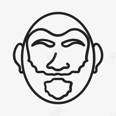 茁壮生长胡须面部生长图标图标