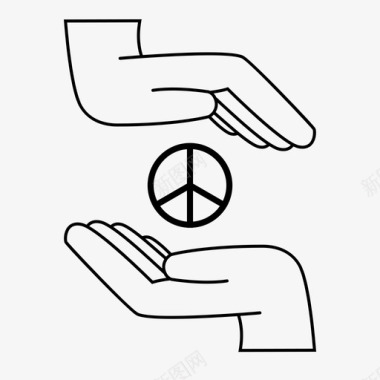 和平之手和平之意爱情图标图标