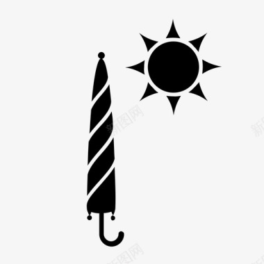 晴天图标伞和太阳运输晴天图标图标