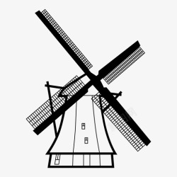 风能机风车风力发电风电场图标高清图片