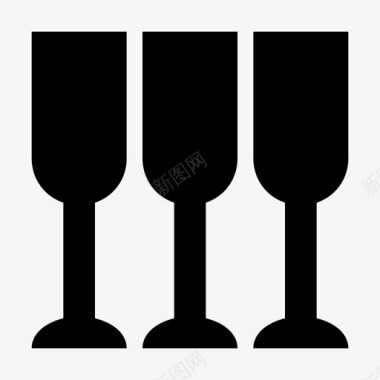 国庆庆典精致香槟酒杯酒杯宽杯图标图标