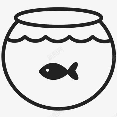 金鱼水鱼缸图标图标