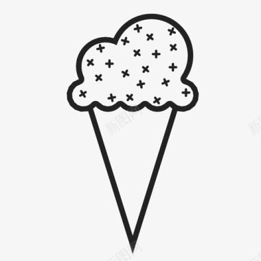 好玩甜筒冰淇淋夏日冰淇淋热的图标图标