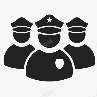 警察指挥警察部队联合服务图标图标