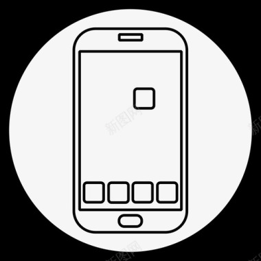 手机应用智能手机白手机图标图标