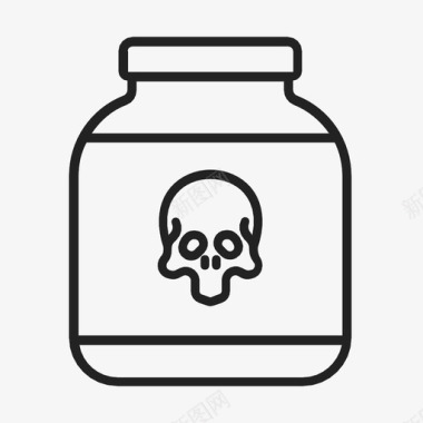 危险化学品毒药有毒头骨图标图标