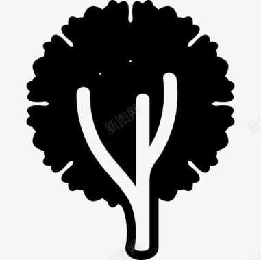 圆形树叶树自然树图标图标