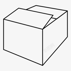 硬纸盒盒子粗体硬纸盒图标高清图片