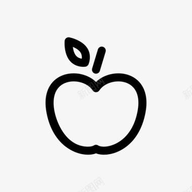 红色苹果茎学校图标图标