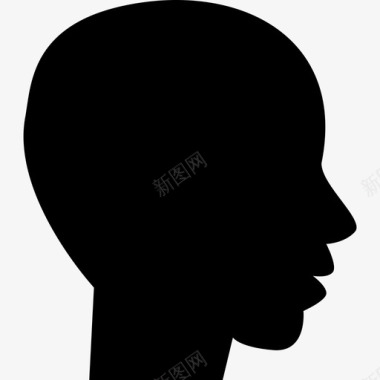 头部侧视黑色轮廓男性秃顶形人学术2图标图标