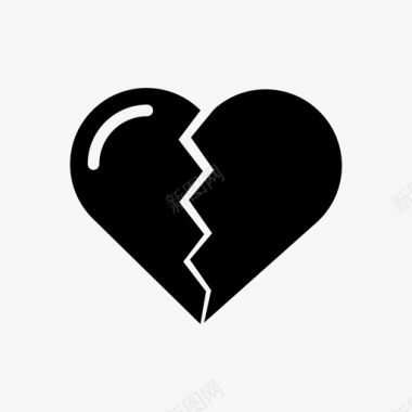爱心形樱花破碎的心眼泪悲伤图标图标