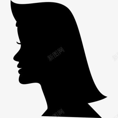 从侧面看女人的头发形状形状发廊图标图标