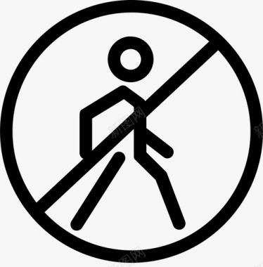 禁止行走标志牌图标图标