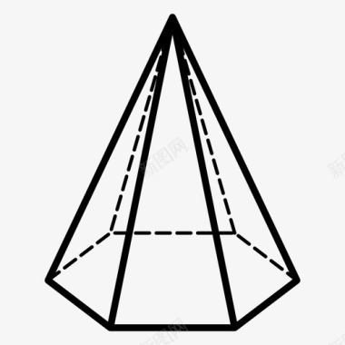 六角形金字塔技术图纸点图标图标