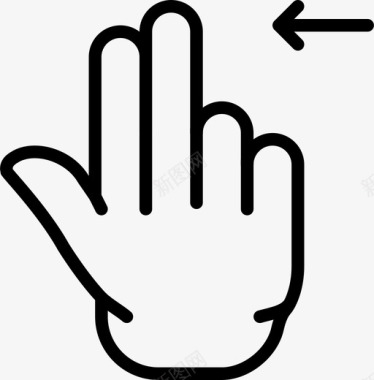 两个手指向左滑动滑动打开图标图标