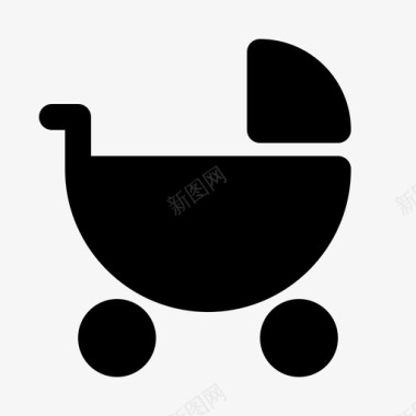 浅蓝色婴儿车烦人携带图标图标