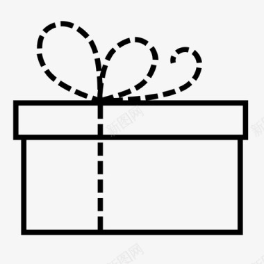 礼品盒生日蝴蝶结图标图标