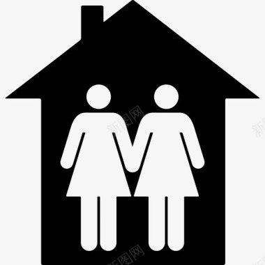 两个女人在一个房子里人们家庭偶像图标图标