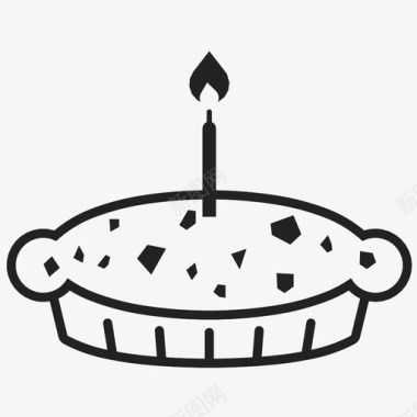 彩带生日蛋糕礼物聚会图标图标