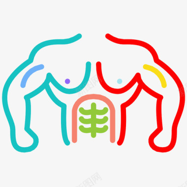 健美运动员六块腹肌肌肉图标图标