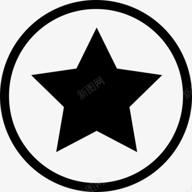 星形黑色圆形轮廓最受欢迎的界面符号科学图标图标