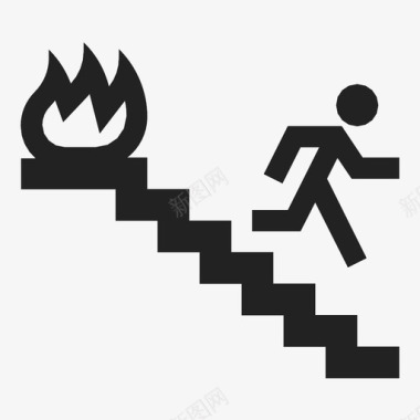 常用消防标识使用楼梯消防安全图标图标