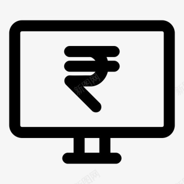 电子银行网上银行卢比货币电话图标图标