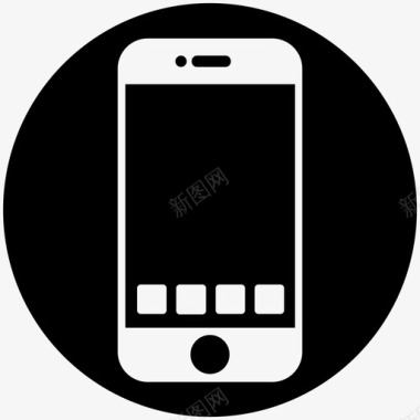 iphone应用程序黑色智能手机应用程序图标图标