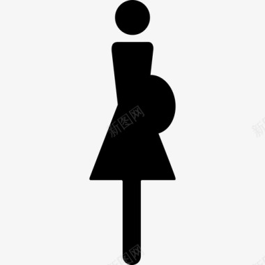 孕妇剪影人物家庭偶像图标图标