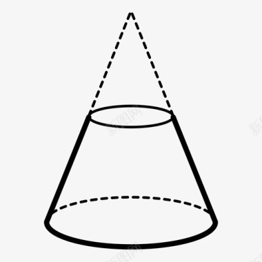 三维风格截锥技术图纸形状图标图标