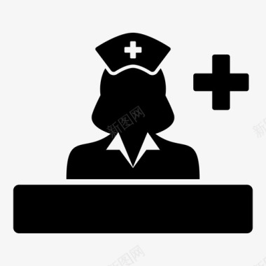 医院护士站护士服务接待员图标图标