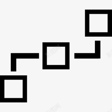 三个档案盒三个正方形勾勒出图形商业街区方案图标图标