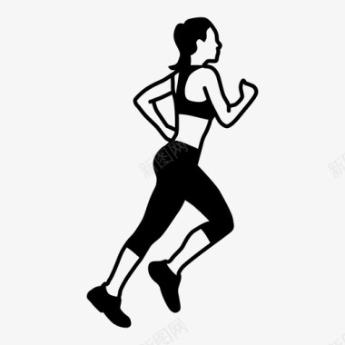 跑步女性已售出跑步者图标图标