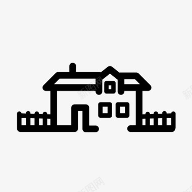农场小屋小屋位置居住图标图标