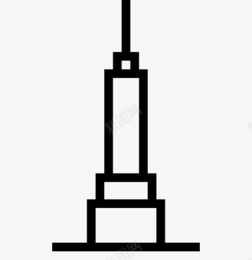 曼哈顿帝国大厦塔尖摩天大楼图标图标