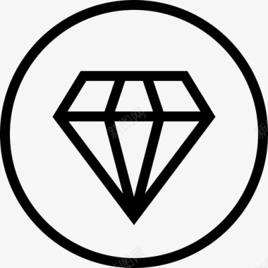 钻石物品圆圈图标图标