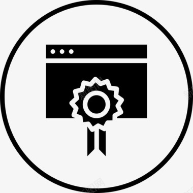 徽章搜索引擎优化网站圆形实心图标图标