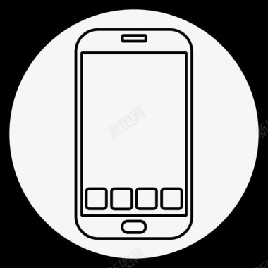 智能手机应用程序智能手机白手机图标图标