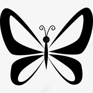 带翅膀的蝴蝶俯视图动物蝴蝶图标图标