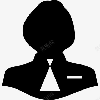 男性领带的女性轮廓人物基本图标图标