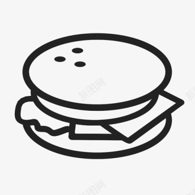 芝士汉堡面包卷肉图标图标