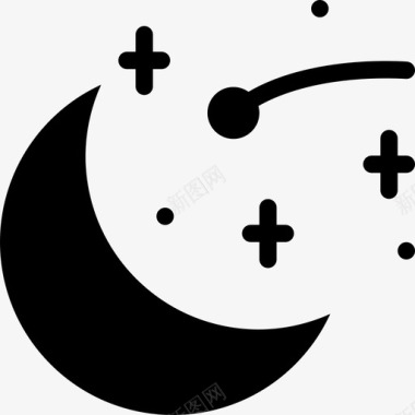 固体月亮占星术光图标图标