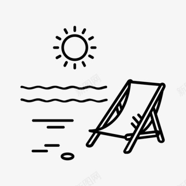 海滩阳光夏日图标图标