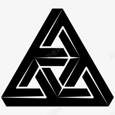 埃舍尔三角形显示块形状图标图标