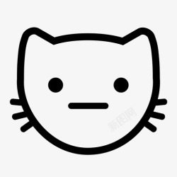 猫咪符号中性猫咪笑脸不开心图标高清图片
