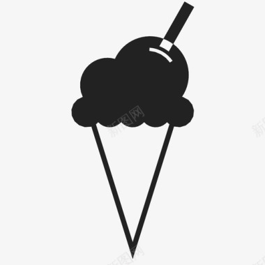 冰淇淋筒夏天勺子图标图标