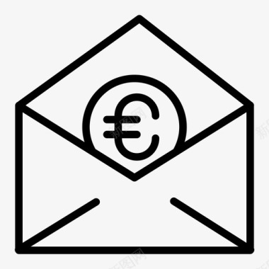 欧元图标信封货币欧元图标图标