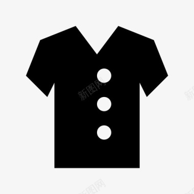 v领衬衫T恤夏季服装图标图标